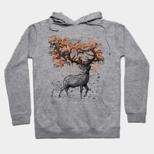 A Deer in Fall - Watercolor Hoodie